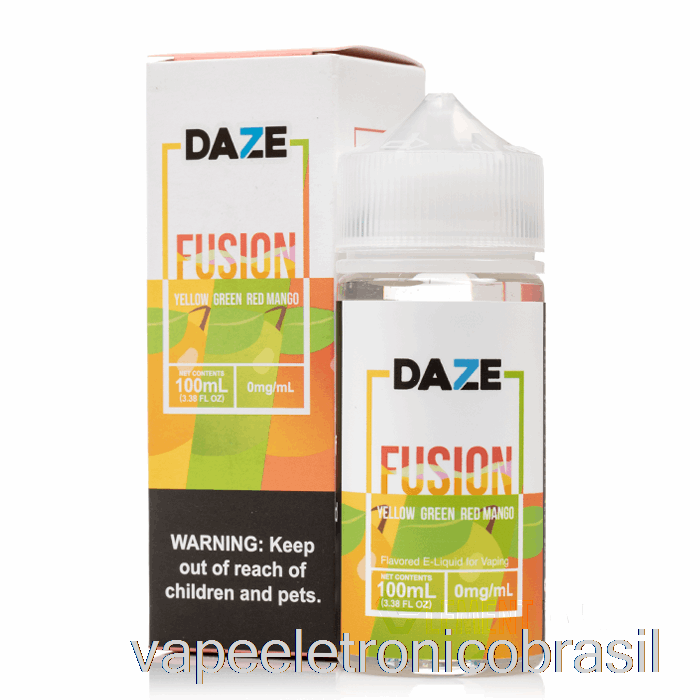 Vape Eletrônico Amarelo Verde Vermelho Manga - 7 Daze Fusion - 100ml 3mg